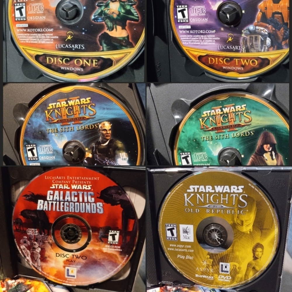 Vintage PC Computer Games Star Wars Lucasart 2001 6 Discs